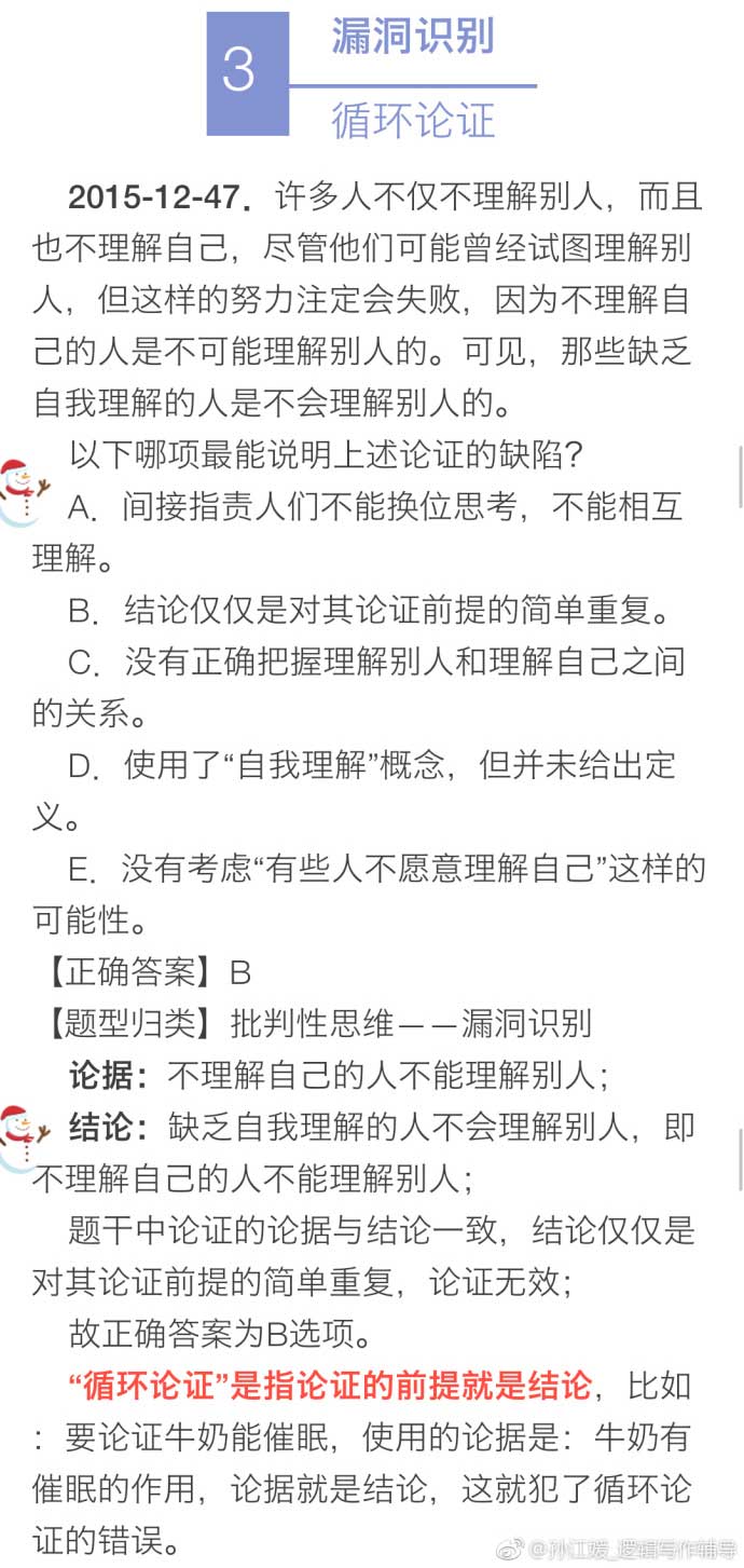 決勝MBA邏輯考點(九):漏洞識別 評價論證